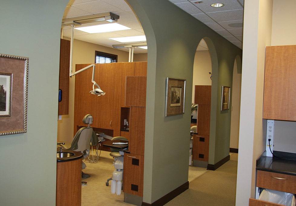 Hallway to dental treatment rooms